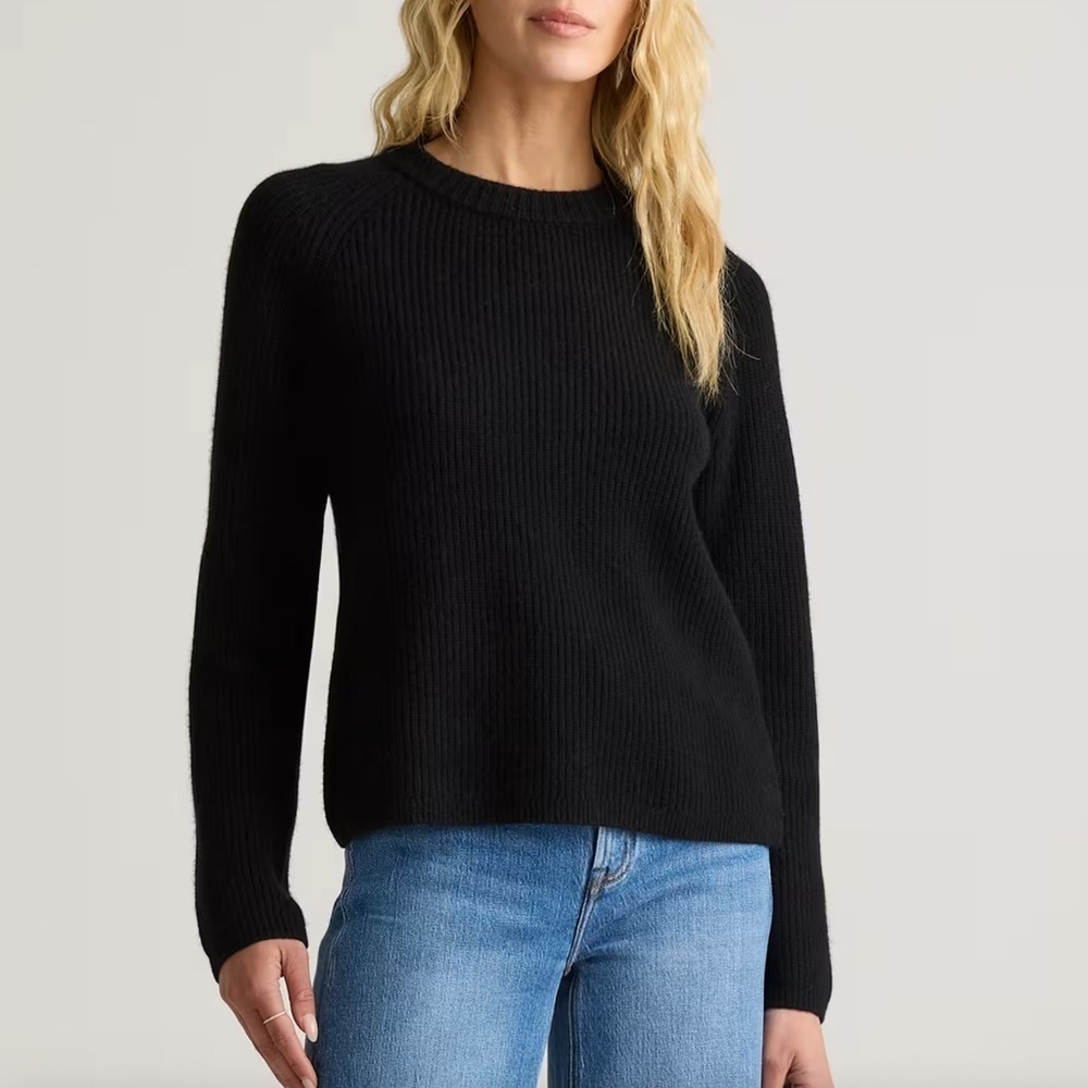 Quince Mongolian Cashmere Fisherman Crewneck Sweater